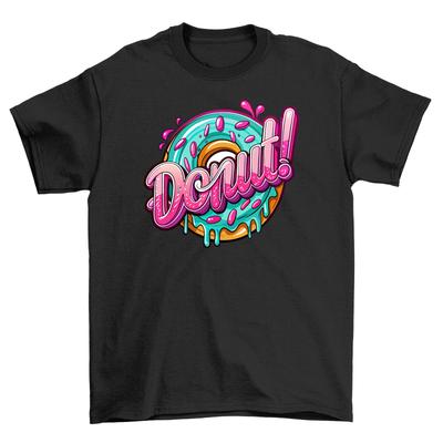 Donut Mess With Me Retro_99 Tee - Funny T-Shirt Mens Womens Tees Top for Foodies! 100% Cotton, Unisex