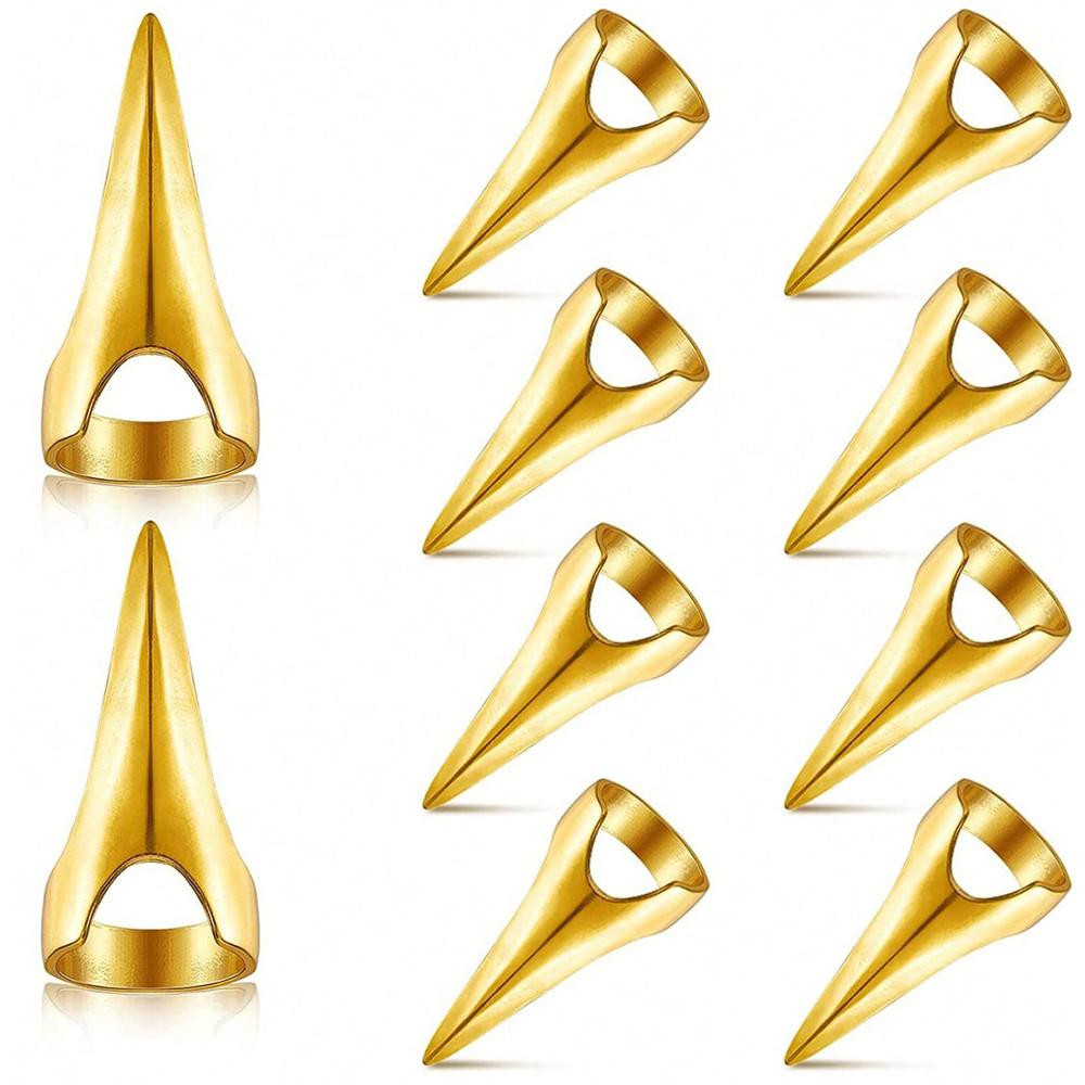 

10pcs Simple Personality Cosplay Punk Style Barber Tools alon Nail Ring Claw Spike Rings Female Rings