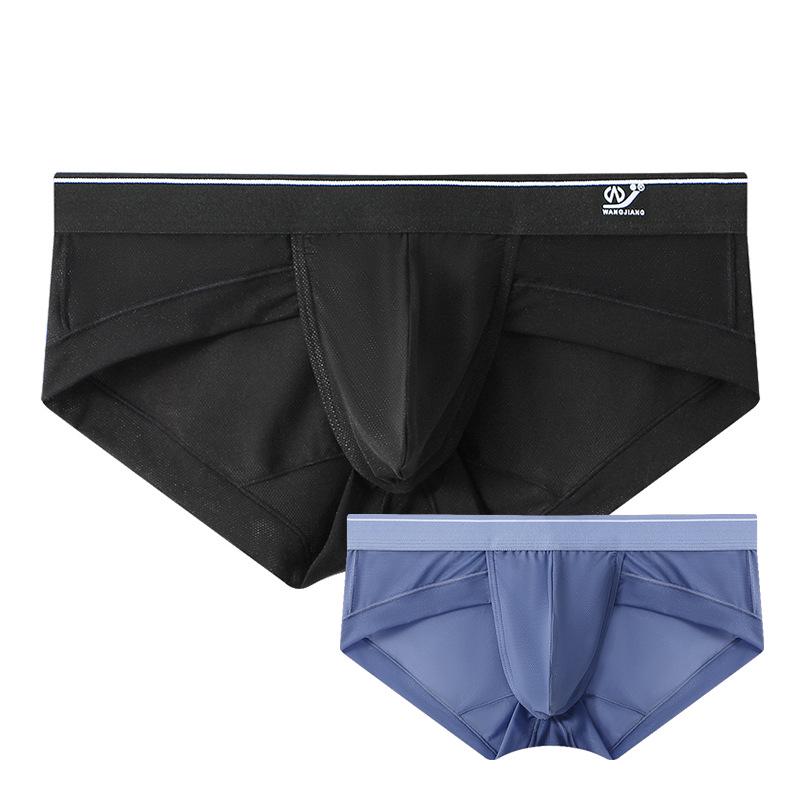 Men's 2025 Ultra-Thin Sexy Mesh Triangle Underwear - Breathable Ice Silk, Quick-Drying & Transparent.