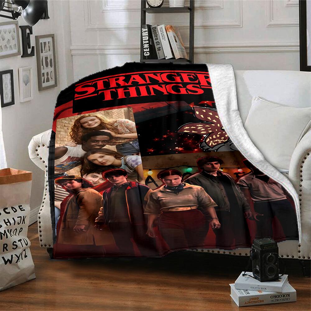 Stranger Things Blanket Warmthful Decor Suitable for Livingroom Office Chair Picnics for All Seasons Playful Design