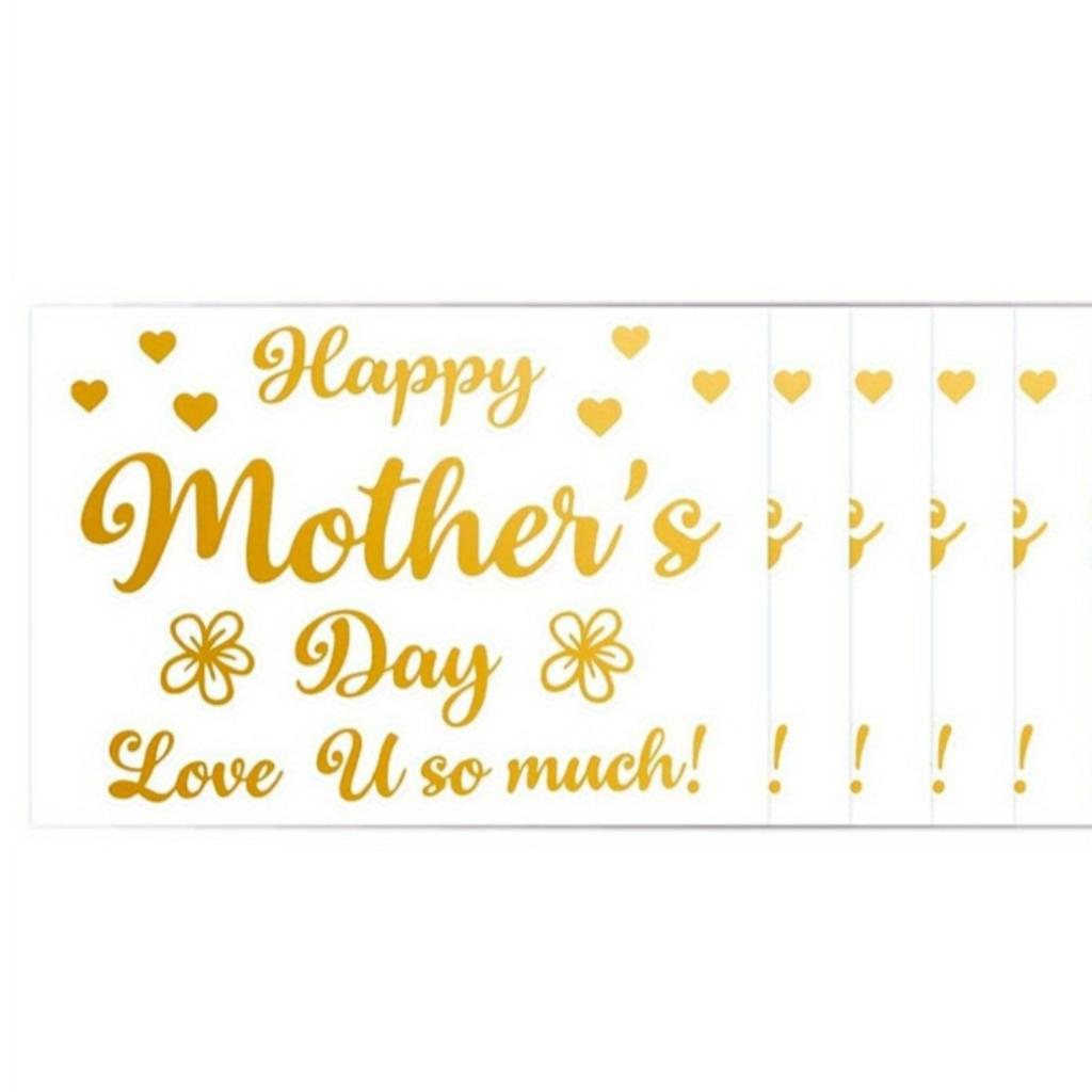 5pcs Mother's Day decorations Happy father Balloon Stickers Gold Black DIY ballons stickers Mother Birthday Party Decoration