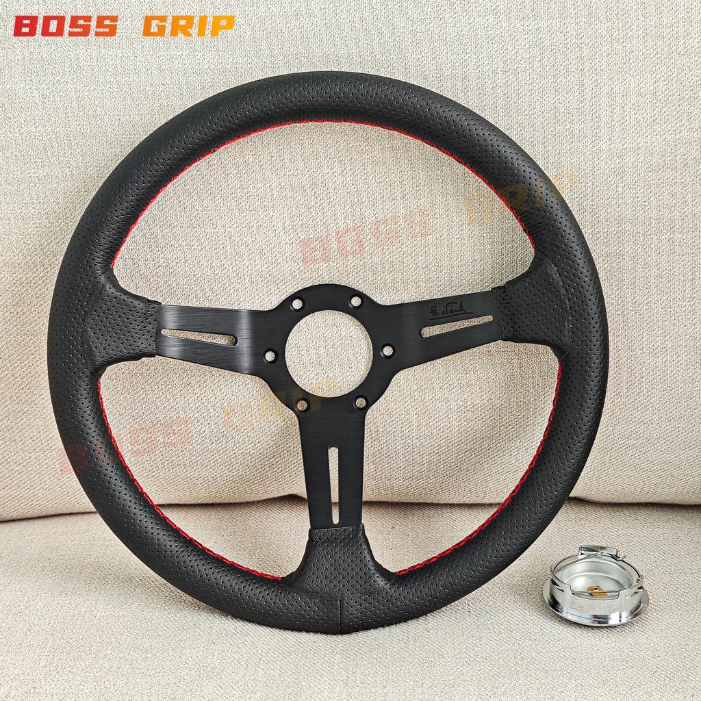 13Inch Leather Racing Car Steering Wheel Deep Corn Drift Sports Steering Wheel