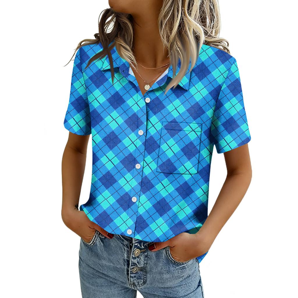 Women Blouses Short Sleeve Button Down Shirts Business Casual Dressy Work Tops Summer Spring Clothes