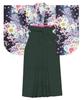 KYOETSU Gorgeous Hakama Set for Graduation Ceremonies Gorgeous Floral Size Women's (Size A) (1. Indigo-Purple Design, M)