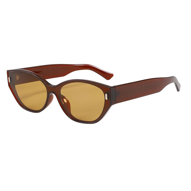 Stylish Retro Metal Cat-Eye Sunglasses for Women – High-End Fashion Brand
