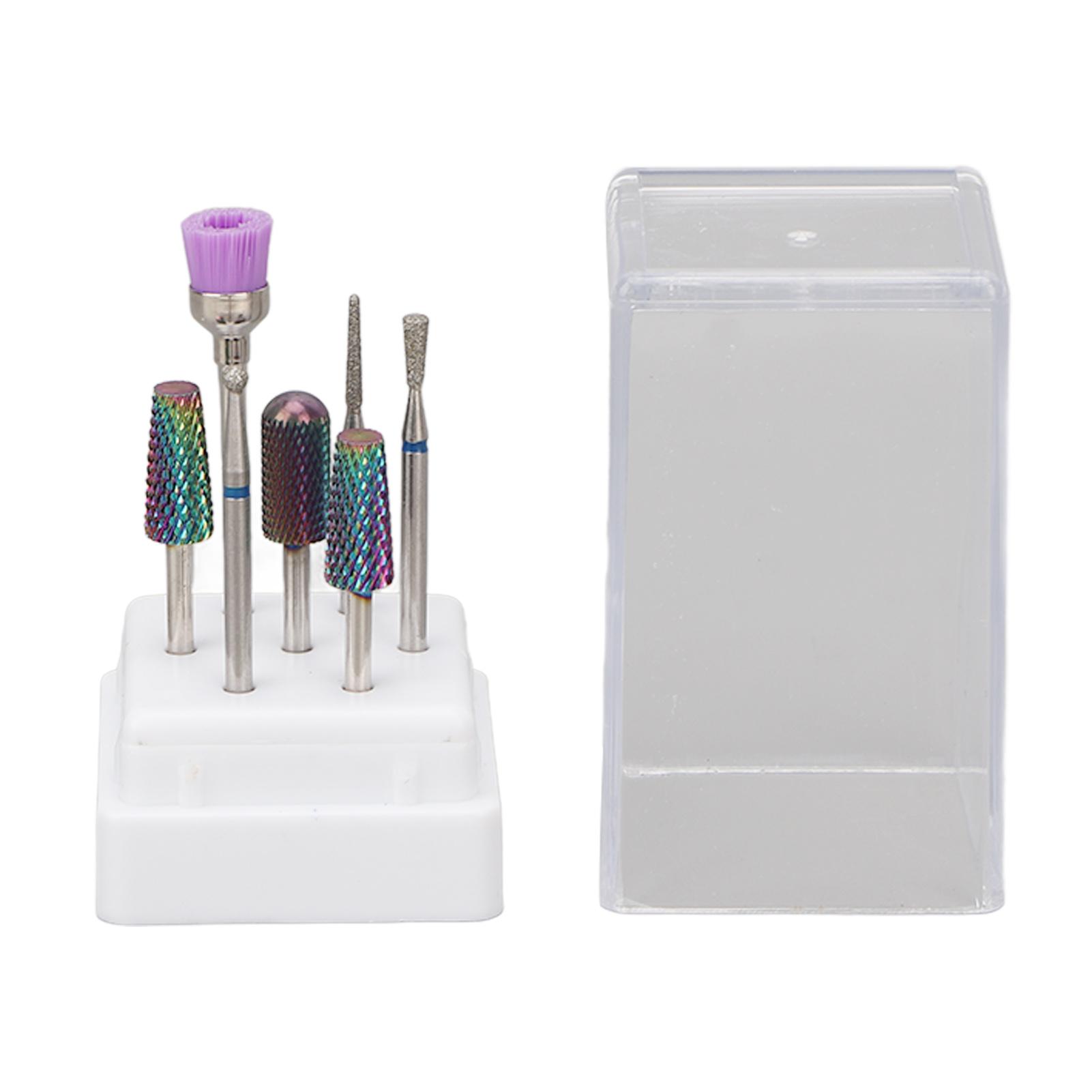 

7 шт. сверл для ногтей из нержавеющей стали с быстрым удалением, шлифовальные головки для левой и правой руки для твердого геля