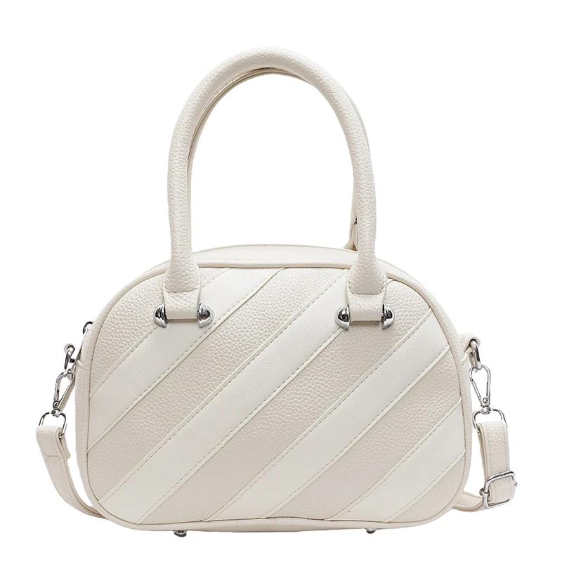 Small Design Bag for Women New Color Contrast Striped Single Shoulder Crossbody Small Square Bag