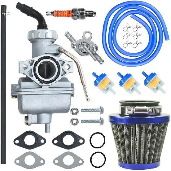 PZ20 Carburetor Carb Air Filter Fuel Line Kit For 50Cc-125Cc Taotao ATA-110B 125D Boulder B1 T-Force Coolster Apollo Kazuma Kids ATV Four Wheeler