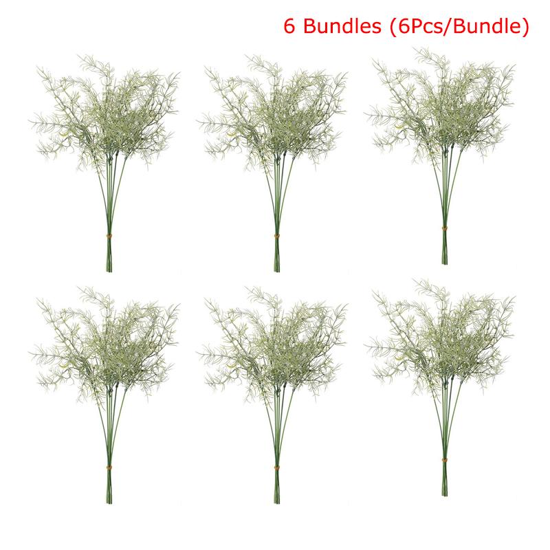 1/6 Bundles Vase Filler Christmas PVC Bohemian Artificial Pampas Grass Bouquet Elegant Floral Arrangement Weddings
