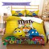 Custom Name M&M's Sweet Fun Bedding,Quilt Set Quilt Cover Pillowcase Home Birthday Gift (1 * duvet cover + 2 * pillowcase, without core)
