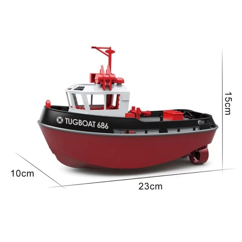 New RC Boat 2.4G Powerful Dual Motor Long Distance Wireless Power Remote Control Tugboat Model Suitable for Boys Gift Children's Toys