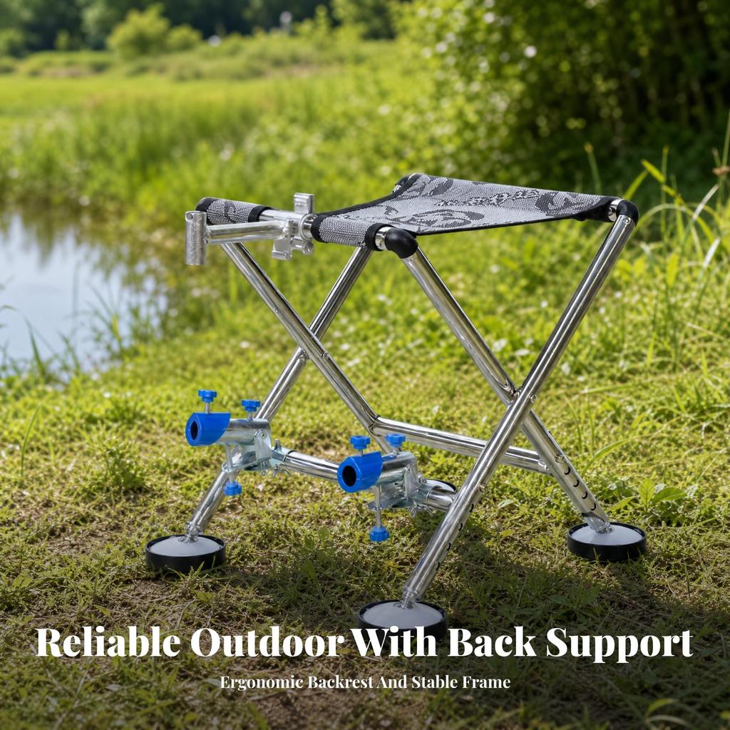 Fishing Stool with Tray Support Non-Slip for Fishermen, Anglers