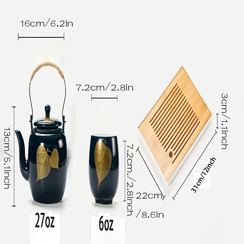 7/8pcs Japanese Ceramic Tea Set with Handles - Large Capacity Teapot and Tea Cups for Summer and Winter Drinks - Perfect Gift for Home and Office Deco
