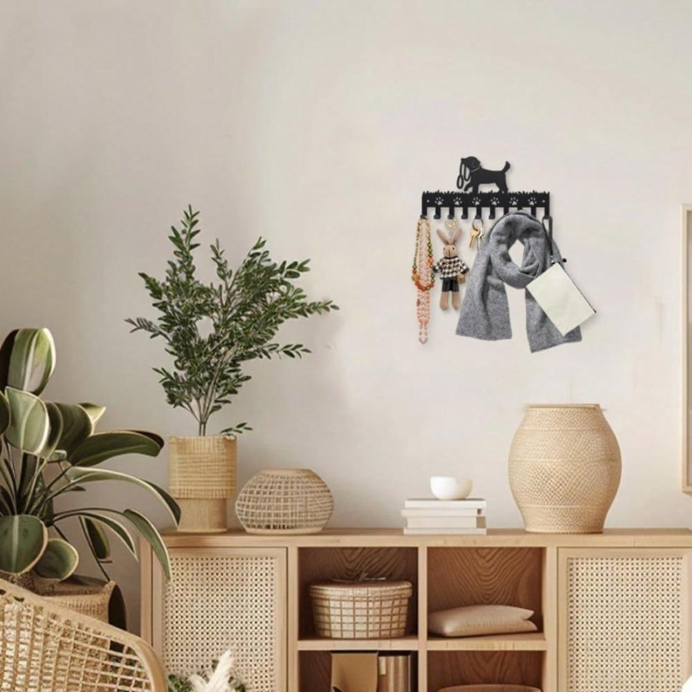 Ścienny Uchwyt na Smycz dla Psa z Dekoracyjnym Haczykiem na Klucze w Kształcie Łapy do Przedpokoju