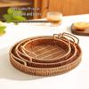 Chinese Style Rattan Woven Serving Basket Tray