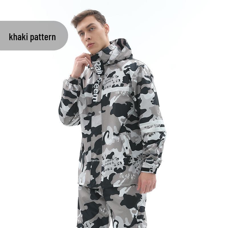 Qinfeiman Set Pelerină de Ploaie și Pantaloni Motocicletă Strat Dublu pentru Mers în Aer Liber