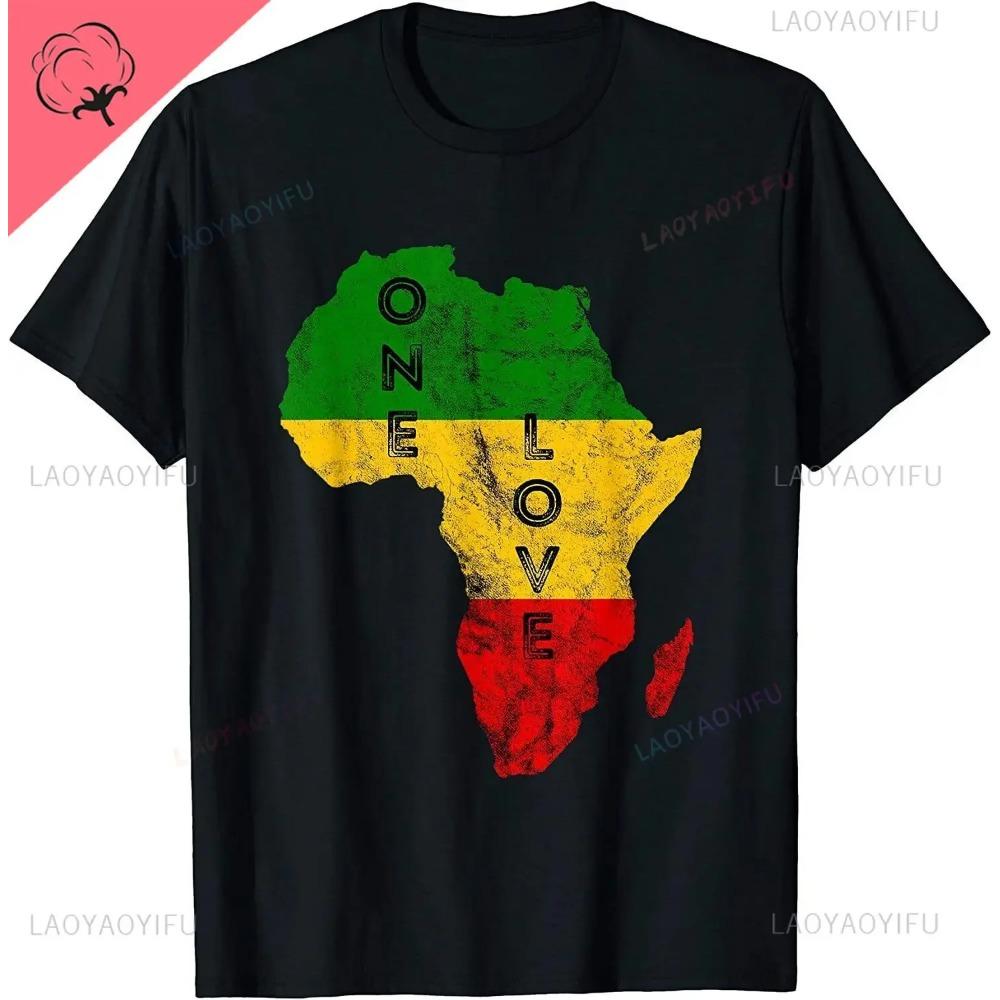 Hipster Reggae Africa Map Rasta Regae Music Vintage T Shirt Clothes 90s Hipster Short Sleeve Tshirts for Men Cotton Cool Tshirt