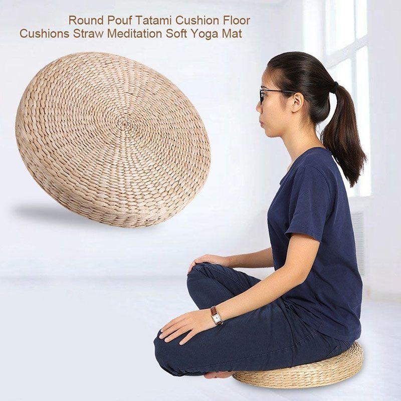 Eco-friendly Hand-woven Tatami Floor Pillow With Soft Sponge Filling For Comfort