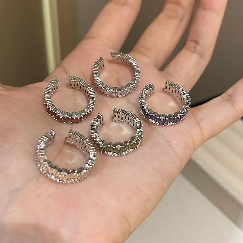 Chic And Elegant Open Adjustable Ring For Women With Vibrant Gemstone Details