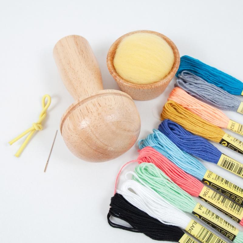 Darning Mushroom Wooden Sewing Tool Wood Darner Kit for Darning Needle Patch Holes In Clothes Pants Sweaters DIY Crafts
