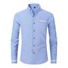 Men Shirt Long Sleeve Stand Oxford Business Dress Casual Shirts Slim Fit Brand Weeding Shirt White Blue Man Shirt 5XL