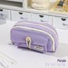 Korean Style Solid Color Canvas Pencil Case - Perfect for Students