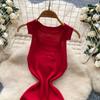 Summer Women Casual Sleeveless Polo Collar Knitted Sweater Mini Short Sheath Dresses