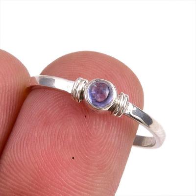 Natural Tanzanite Gemstone 925 Solid Sterling Silver Jewelry Ring Size 8.5 N1f39
