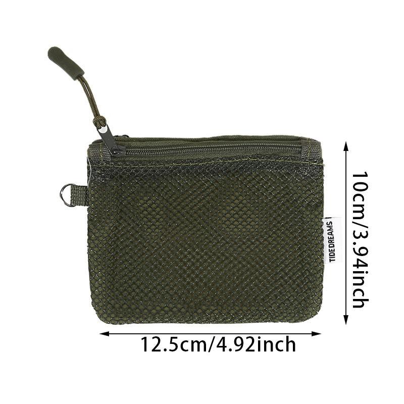 Double Zipper Mesh Storage Bag Double-layer Space Saving Portable Coin Purse Square Visible Travel Cosmetic Organizer Women
