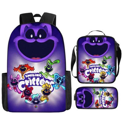 Poppyplaytime Schüler Schultasche Kinder Rucksack Dreiteiliges Set Rucksack Umhängetasche Federmäppchen