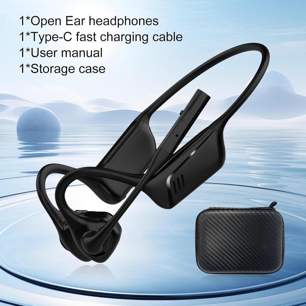 Bluetooth Headphones with Wireless Headset with Mute Supports Designed for Home and Driving Not Bone Conduction Open-Ear Mic, Noise-Canceling Button,