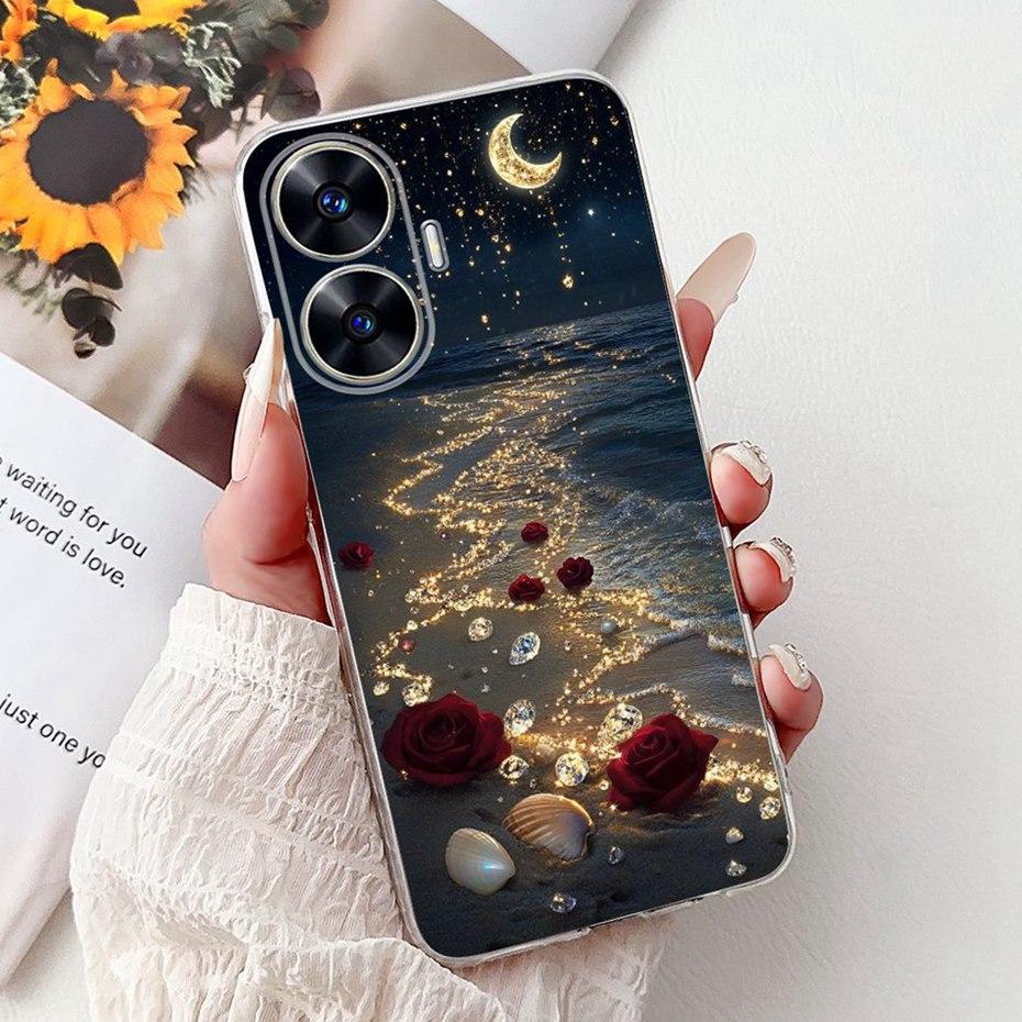 New Fashion Painting Case For Realme C55 Soft Silicone TPU Phone Cases For Realme C55 RMX3710 Cover Bumpers