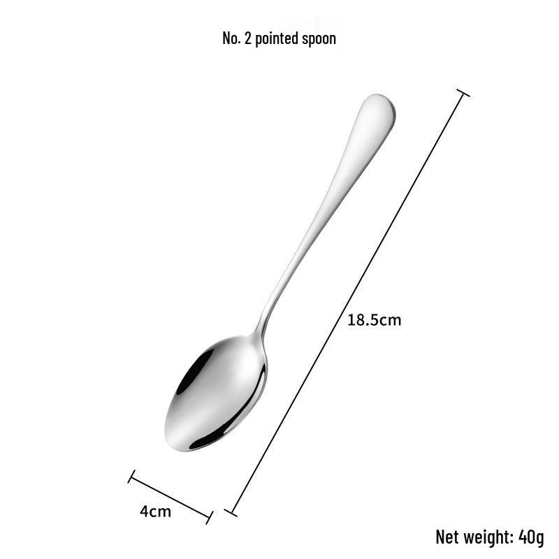 1010 Stainless Steel Cutlery Set: Long-Handle Fork, Soup & Dessert Spoon