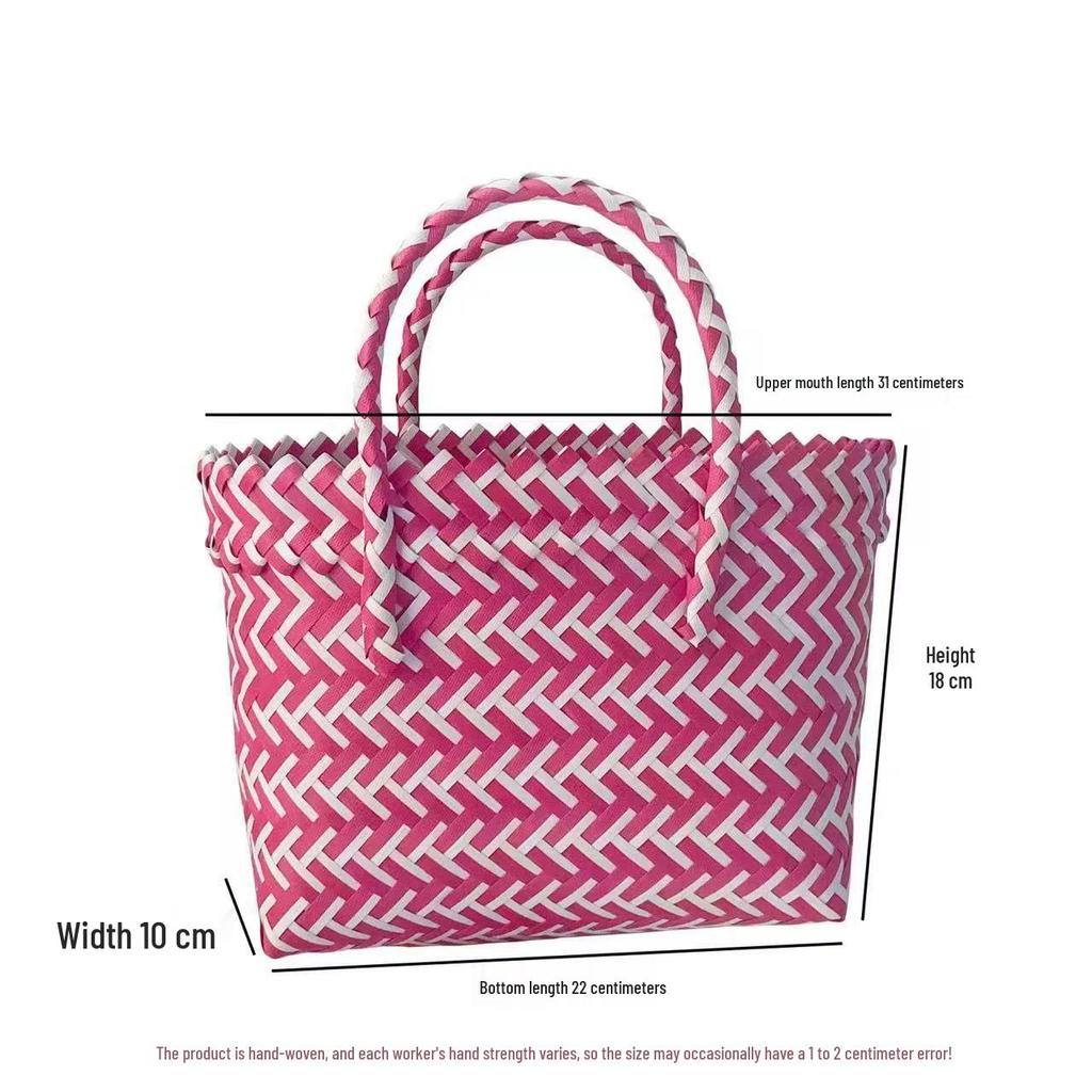 Woven Sausage Puppy Large Capacity Handbag - Cute Vegetable Basket Souvenir Gift for Girls & Commuters
