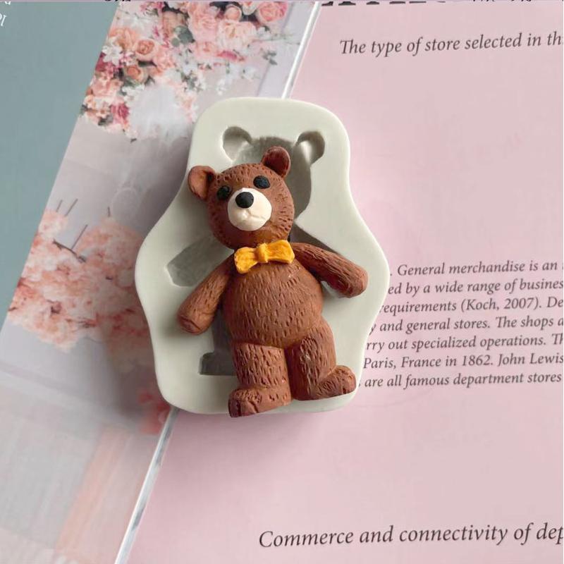 Bears Silicone Mold DIY Bows Bear Face Pillows Silicone Mold Cake Chocolate Decorate Plaster Fudge Sugar Mold