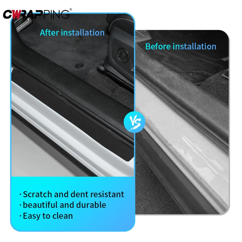 3D Carbon Fiber Car Sticker Paste Protector Glossy Black Vinyl Wrap Film Car Wrap Sheet Film Waterproof Protection Accessories