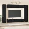 TV Cabinet Set 10 pcs Black Oak Effect Particleboard