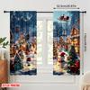 2pcs,2D Plane Printing Curta&Window Treatment Christmas Trees and Snowmen (3) Versatile Polyester (without Rod) Home Decor