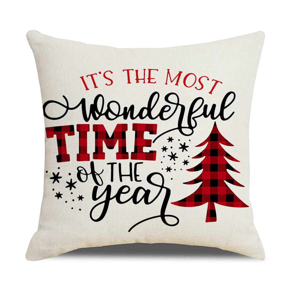 

Рождественский подарок Наволочка Льняная наволочка С принтом Домашняя наволочка Наволочка для подушки-подушки для автомобиля 45 * 45Cm (excluding pillow core)