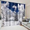 2024 Nature Seaside Scenery 3D Landscape Modern Thin Cloud Window Curtains for Living Room Bedroom Decor 2 Pieces Free Shipping
