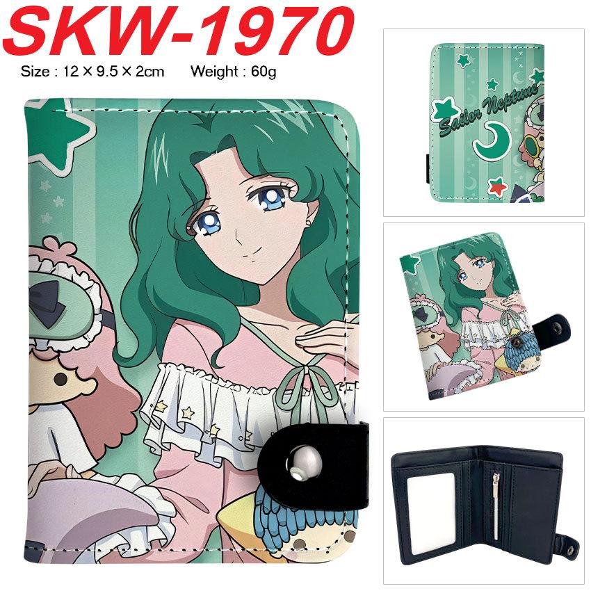 Sailor Moon Anime Print Vertikale Druckknopf-Geldbörse Luna Bunte Kartenhaltertasche Mini-Münzbörse 1 Stück