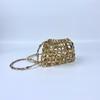 Women's Metallic Sequin Dumpling Bag, Handmade Beaded Woven Acrylic Crossbody Bag, Retro Shiny Shoulder Bag Phone Bag