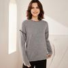 Autumn/Winter 100% Cashmere Versatile Clip-Edge Round Neck Sweater