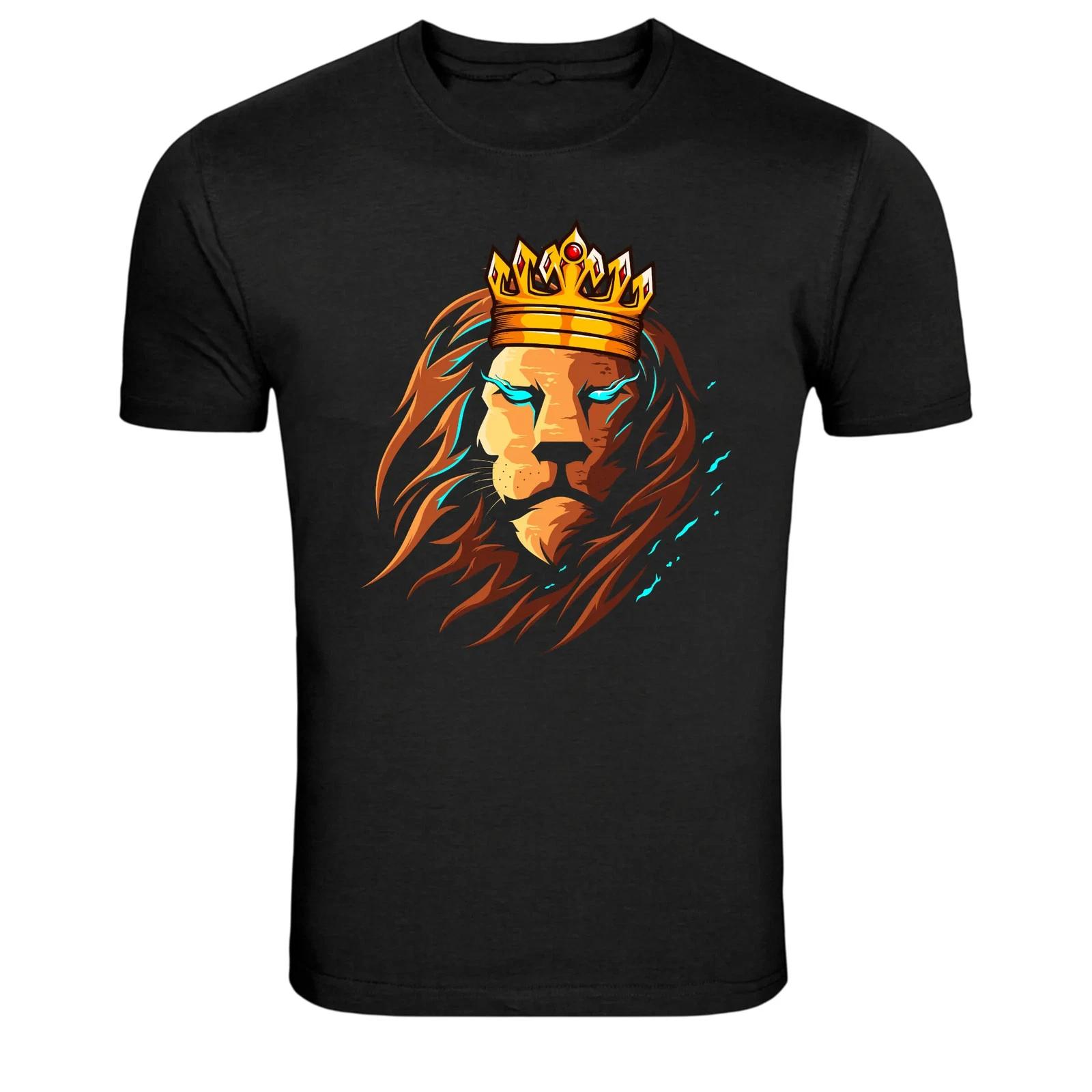 Lion King Crown Royal Animal Graphic T-Shirt XL