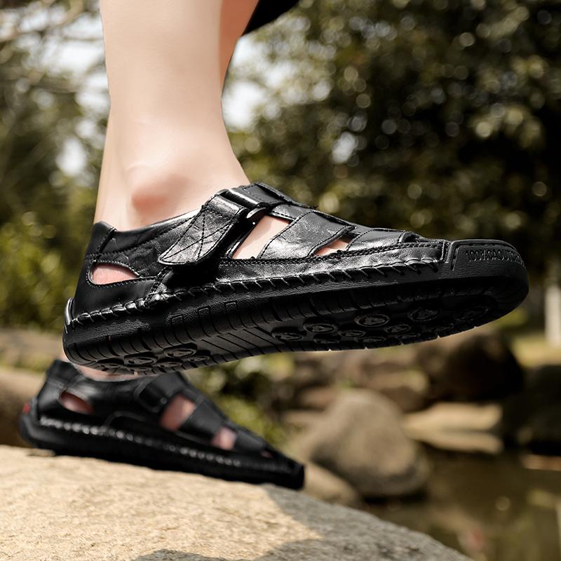 Men's Handmade Sandals Outdoor Sandals Leather Sandals Beach Shoes Hiking Outdoor Leather Sandals