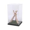 Game Ball Holder with Wood Stand Ball Showcase Clear Acrylic Collectibles Box for Baseball Lover Gifts