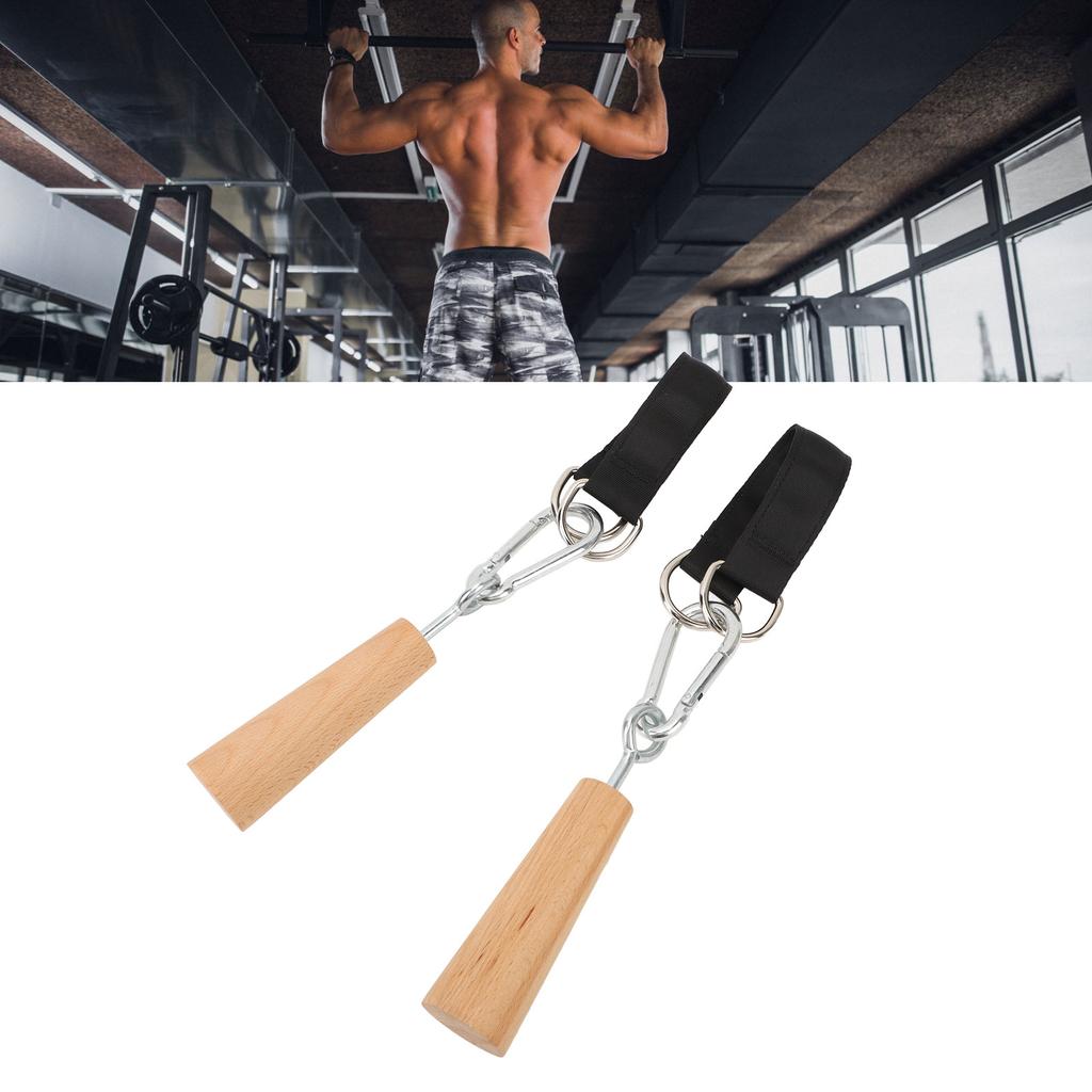 1 pár dřevěných stahovacích rukojetí Profesionální příslušenství pro posilování paží Pull Up Fitness pro domácí použití