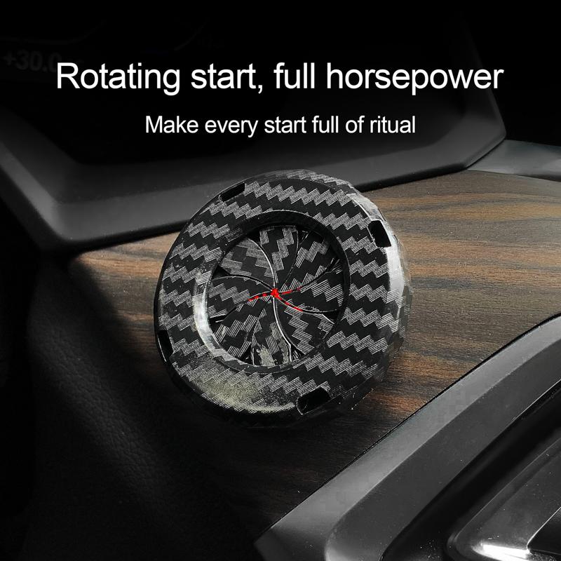 Car One Key Start Stop Button Switch Carbon Fiber Vehicle Ignition Trim Cover Protects  Universal Car Interior Accessories
