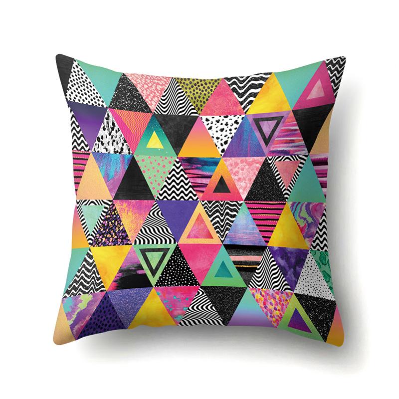 Polyester Pillow Case Automobile Decoration Home Printed Pillow Case Waist Cushion Cover Car Cushion Head Cushion Cover