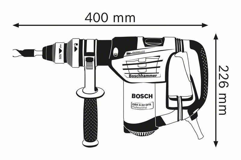 Sds+ Gbh 4-32 Dfr 900W Rotary Hammer Set + Handle - B 611332101